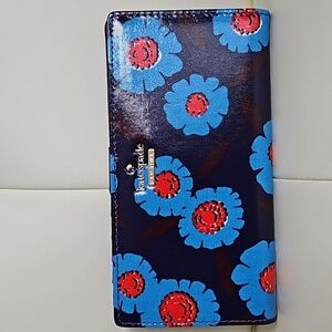Kate Spade Tangier Floral Stacy Continental Wallet, Peacock Blue